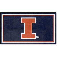 FANMATS 19770 NCAA Illinois Illini 3ft. x 5ft. Plush Area Rug | Sports Fan Area Rug, Home Decor Rug and Tailgating Mat