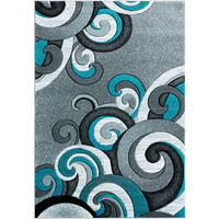 United Weavers of America Bristol Rhiannon Turquoise Mat Rug, 2'7" x 4'2"
