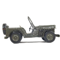Old Modern Handicrafts 1945 Willys CJ-2A Overland Open Frame Jeep Model - Crafted from Iron - 11.5" L x 5" W x 6.5" H Inches.