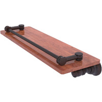 Allied Brass CL-1-16-GAL-IRW Carolina Collection 16 Inch Gallery Rail Wood Shelf, Venetian Bronze