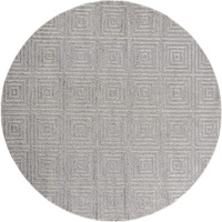 United Weavers Cascades Tehama Silver Geometric Round Rug 7'10" RD