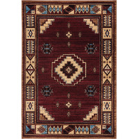 United Weavers of America Cottage Pelican Park Burgundy - Area Rug, 3' x 5', Indoor Floor Rug with Jute Backing