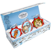 Safari Set of 3 Glass Ornament, Gift Box Sets, Coastal Decor - 770124S3 Art by G.DeBrekht - Designocracy