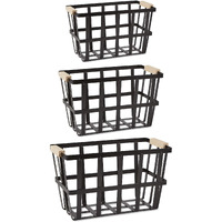 DII Urban Metal Basket Contemporary Storage Container, Black, Basket Set, 3 Piece