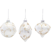 Ornament (Set of 6) 5"H, 5.25"H, 6"H Glass