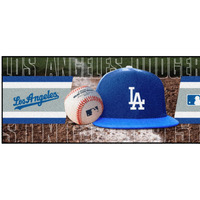 FANMATS 30073 Los Angeles Dodgers Baseball Runner Rug - 30in. x 72in. | Sports Fan Area Rug Mat and Tailgating Mat - Los Angeles Script, Gray