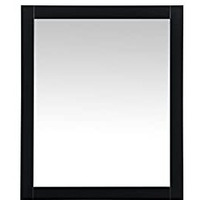 Elegant Decor Aqua 30x36 MDF Wood and Metal Vanity Mirror in Black