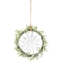 Melrose 84514 Mini Wreath with Snowflake, 7.5-inch Diameter, Plastic