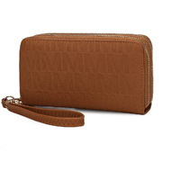 MKF Collection by Mia K. MKF-PU7770TN Lisbette Embossed M Signature Wallet, Tan