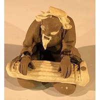 Bonsai Boy e3464 2 in. Miniature Ceramic Figurine - Mudman Playing Musical Instrument