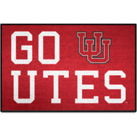 FANMATS 33451 NCAA - Utah Starter Mat Accent Rug - 19in. x 30in. Slogan Design| Sports Fan Home Decor Rug and Tailgating Mat