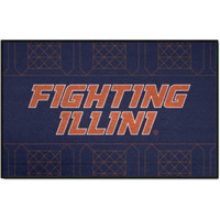 FANMATS 33431 NCAA - Illinois Starter Mat Accent Rug - 19in. x 30in. Slogan Design| Sports Fan Home Decor Rug and Tailgating Mat