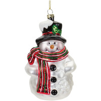 Melrose International Glittered Glass Snowman Ornament (Set of 6)