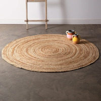 Colonial Tin Works 510570 Natural and Ivory Swirl Jute Rug, 5-Feet Diameter
