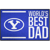 FANMATS 31229 Brigham Young University Starter Mat Accent Rug - 19in. x 30in. | Sports Fan Home Decor Rug and Tailgating Mat World's Best Dad Starter Mat