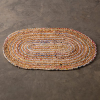 Colonial Tin Works Round Rug, 7-Foot Round, Natural and Ivory, Jute