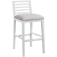 American Woodcrafters Siri White Solid Wood with Gray Fabric Bar Stool