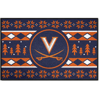 FANMATS 33004 NCAA -University of Virginia Holiday Sweater Starter Mat Accent Rug - 19in. x 30in.| Sports Fan Home Decor Rug and Tailgating Mat