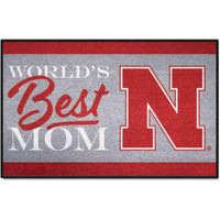 FANMATS 34561 NCAA - Nebraska Cornhuskers World's Best Mom Starter Mat Accent Rug - 19in. x 30in.| Sports Fan Home Decor Rug and Tailgating Mat