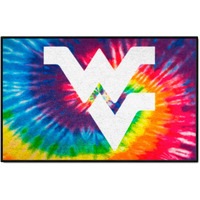 FANMATS 34084 NCAA - West Virginia Mountaineers Tie Dye Starter Mat Accent Rug - 19in. x 30in.| Sports Fan Home Decor Rug and Tailgating Mat