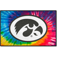 FANMATS 34063 NCAA - Iowa Hawkeyes Tie Dye Starter Mat Accent Rug - 19in. x 30in.| Sports Fan Home Decor Rug and Tailgating Mat