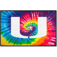 FANMATS 34069 Miami Hurricanes Tie Dye Starter Mat Accent Rug - 19in. x 30in.| Sports Fan Home Decor Rug and Tailgating Mat