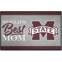 FANMATS 34557 NCAA - Mississippi State Bulldogs World's Best Mom Starter Mat Accent Rug - 19in. x 30in.| Sports Fan Home Decor Rug and Tailgating Mat