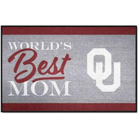 FANMATS 34566 NCAA - Oklahoma Sooners World's Best Mom Starter Mat Accent Rug - 19in. x 30in.