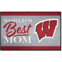 FANMATS 34593 NCAA - Wisconsin Badgers World's Best Mom Starter Mat Accent Rug - 19in. x 30in.| Sports Fan Home Decor Rug and Tailgating Mat
