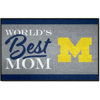FANMATS 34554 NCAA - Michigan Wolverines World's Best Mom Starter Mat Accent Rug - 19in. x 30in.| Sports Fan Home Decor Rug and Tailgating Mat