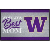 FANMATS 34592 NCAA - Washington Huskies World's Best Mom Starter Mat Accent Rug - 19in. x 30in.| Sports Fan Home Decor Rug and Tailgating Mat