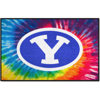 FANMATS 34018 NCAA - BYU Cougars Tie Dye Starter Mat Accent Rug - 19in. x 30in.| Sports Fan Home Decor Rug and Tailgating Mat