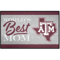FANMATS 34575 NCAA - Texas A&M Aggies World's Best Mom Starter Mat Accent Rug - 19in. x 30in.| Sports Fan Home Decor Rug and Tailgating Mat