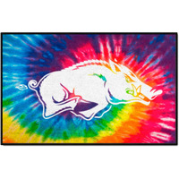 FANMATS 34057 NCAA - Arkansas Razorbacks Tie Dye Starter Mat Accent Rug - 19in. x 30in.| Sports Fan Home Decor Rug and Tailgating Mat