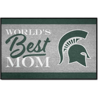 FANMATS 34555 NCAA - Michigan State Spartans World's Best Mom Starter Mat Accent Rug - 19in. x 30in.| Sports Fan Home Decor Rug and Tailgating Mat