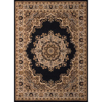 5 ft. 3 in. x 7 ft. 2 in. Dallas Floral Kirman Area Rug, Black