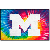 FANMATS 34070 NCAA - Michigan Wolverines Tie Dye Starter Mat Accent Rug - 19in. x 30in.| Sports Fan Home Decor Rug and Tailgating Mat