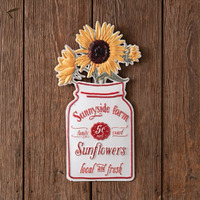 CTW Home Collection Sunnyside Farm Sunflowers Sign, 21.5-inch Height, Metal, Wall Accent, Home Decor