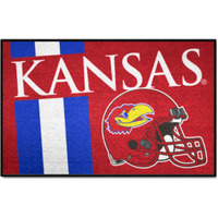 FANMATS 36825 NCAA - Kansas Jayhawks Starter Mat Accent Rug - 19in. x 30in., Uniform Design| Sports Fan Home Decor Rug and Tailgating Mat