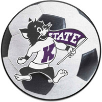 FANMATS 36376 Kansas State Wildcats Soccer Ball Rug - 27in. Diameter