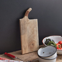 CTW Home Collection Cleaver Cutting Board with Leather Handle, 15.5-inch Height, Mango Wood, Kitchen, Kitchen Accessories