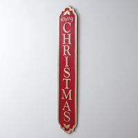 CTW Home Collection Vertical Merry Christmas Hanging Decorative Sign, 39.75-inch Height, Holiday Season Decoration