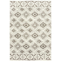 HomeRoots 509909 6 x 9 ft. Ivory & Brown Geometric Shag Power Loom Stain Resistant Rectangle Area Rug