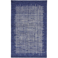 HomeRoots 514360 8 x 10 ft. Blue & Ivory Wool Plaid Hand Tufted Handmade Stain Resistant Rectangle Area Rug
