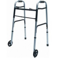 Lumex ColorSelect Adult Walker with Wheels - EVERYDAY WALKER W/ 5" WHEELS DUAL RELEASE PINK 1EA - 716270PK-1