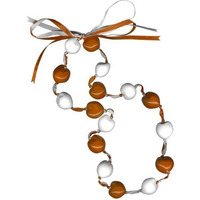 Sportbeads.com Orange and White Lucky Kukui Nuts Necklace