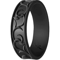 ROQ Silicone Rubber Wedding Ring for Women, Ornament, Breathable Silicone Wedding Band, Anniversary Ring, Promise Ring, 7mm Wide 2mm Thick, Single, Rose Gold, Size 9