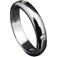 Vista Shops Ella Eternity Band with 4 Crystals Classic Stackable Ring