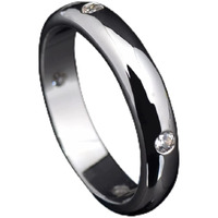 Vista Shops Ella Eternity Band with 4 Crystals Classic Stackable Ring