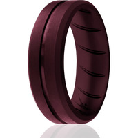 Silicone Wedding BR Middle Line Ring - Basic-Bordo by ROQ for Men - 10 mm Ring
